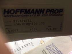 Hoffmann 4 blader propell